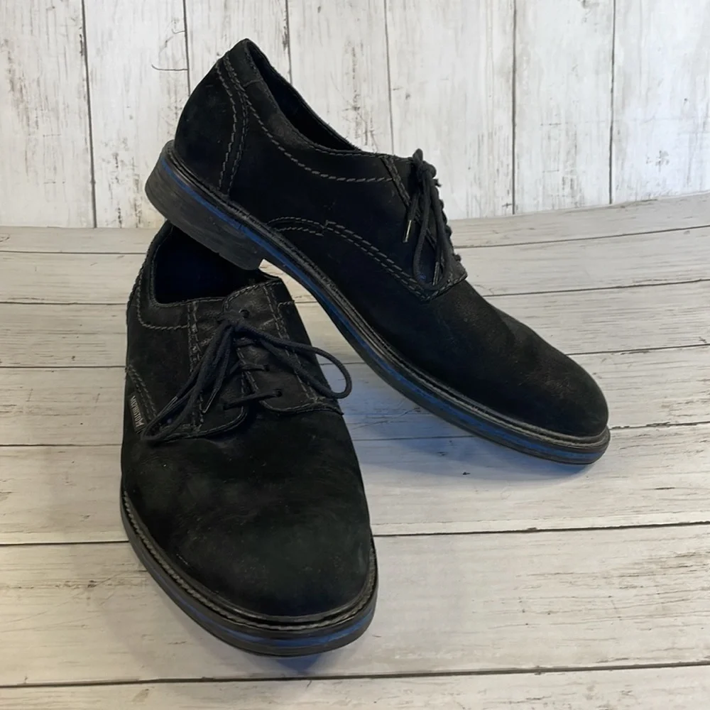 Mephisto Black Suede Air Jet Oxfords